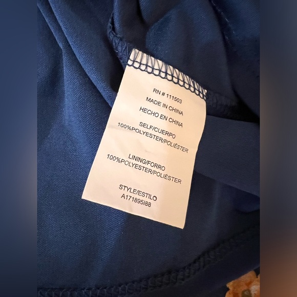 As U Wish Navy Floral Smocked Hi-Low Maxi Dress – Size L - Picture 5 of 6